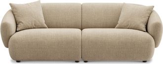 Castlery Auburn Sofa Customized, (Washed Chenille) Sand, Machine Washable, Modular for Brown