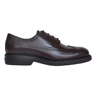 Hogan H704 Veterschoen - Heren - Nette schoenen - Bruin - 40 1/2 EU - Leer - Schoenen