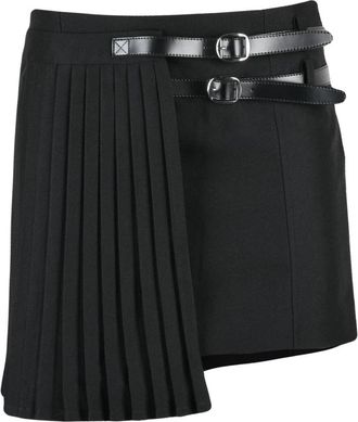 Coperni Multi-Belt Mini Rok - Dames - Korte rokken - Zwart - XS - Leer - Rokken