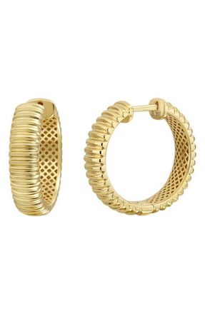 Bony Levy 14K Gold Textured Hoop Earrings in 14K Yellow Gold at Nordstrom
