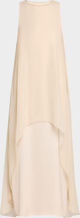 PESERICO Sleeveless Chain-Trim Layered Maxi Dress