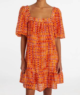 Marie Oliver Kaylee Drop Waist Dress In Clementine Check