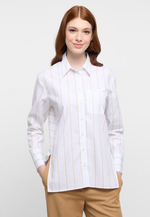 Eterna Hemdbluse ETERNA LOOSE FIT, Damen, Gr. 34, beige (sand), 100% Baumwolle, Blusen Hemdbluse, EASY IRON (b&uuml;gelleicht)