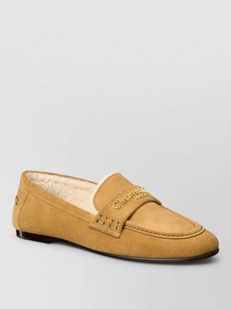 Dior round toe leather loafer flat shoe