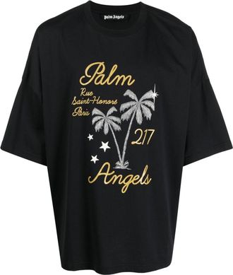 Palm Angels Palm Paris cotton sweatshirt - men - Cotton - S - Black