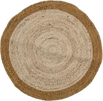 Bloomingville Alfombra de yute marr&oacute;n 90cm &oslash;