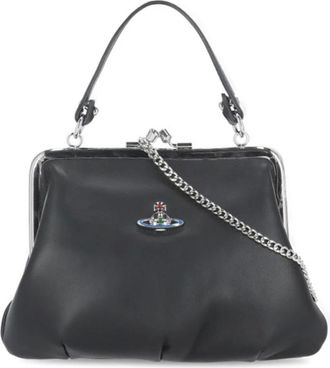 Vivienne Westwood Tassen, Dames, Zwart, ONE Size, Leer, Granny Frame Portemonnee