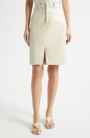 Toccin Noelle Faux Leather Pencil Skirt in Almond at Nordstrom, Size 12