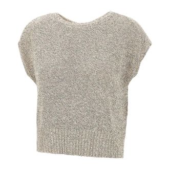 KANGRA Sequin-Detail Sleeveless Jumper - female - Kangra - Round-neck Knitwear - Gray - XS - Knitwear