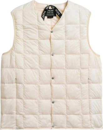 TAION V-hals donsjack - Heren - Bodywarmers - Wit - L - Polyester - Jassen