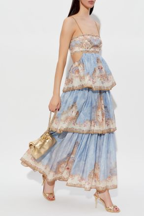 Zimmermann Patterned Dress With Lurex Thread, Womens, Blue