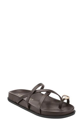 Marc Fisher Braidey Slide Sandal in Dark Brown at Nordstrom, Size 6.5