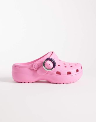Crocs Zoccoli classici rosa con plateau e fibbia