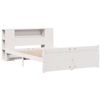 Berkfield Home Decorative Bookcase Bed without Mattress White 140x200cm Solid Wo | Size: 140x200 cm