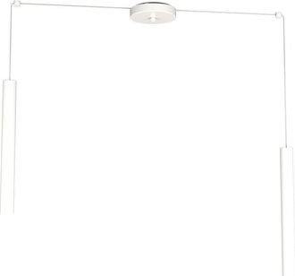 Top-Light Sospensione Moderna Round Tube Metallo Bianco 2 Luci Gu10