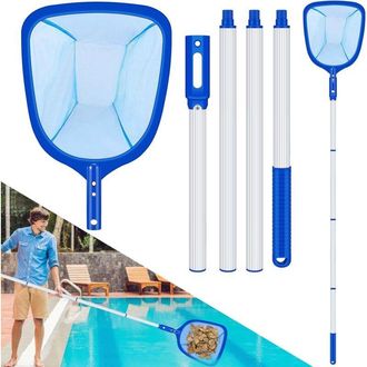 OEM Red De Piscina Con Mango Telesc&oacute;pico De 200 Cm, Red De Fondo De Piscina De 14 Cm De Profundidad, Aluminio Ligero Y Duradero, Accesorio De Limpieza Par