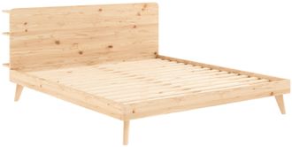 Karup Design Bettgestell »RETREAT BED« aus Kiefer massiv mit Lattenrost, Kopfteil mit 3 Ablagen