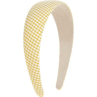 Tasha Padded Plaid Headband in Green at Nordstrom