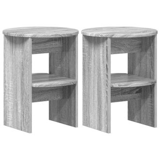 vidaXL Armario Auxiliar 2 Pcs Gris Sonoma &Oslash;40 X 50 Cm Vidaxl