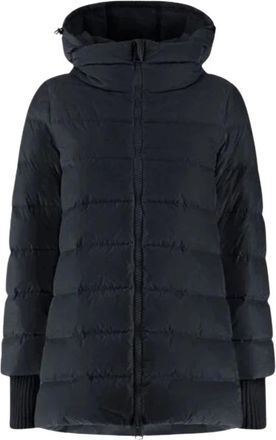 Herno A-Shape Jacket - Dames - Gewatteerde jassen - Zwart - M - Wol - Jassen