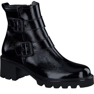 Paul Green Balboa Moto Boot in Black Crinkled Patent at Nordstrom Rack, Size 10Us / 7.5Uk