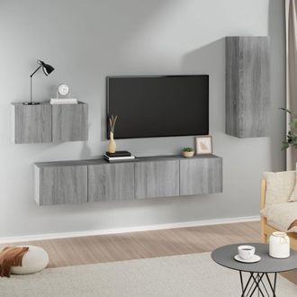 Berkfield Home 4 Piece TV Cabinet Set Grey Sonoma Engineered Wood