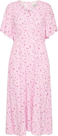 Ichi Midi Jurk - Dames - Casual kleedjes - Roze - XS - Kleedjes