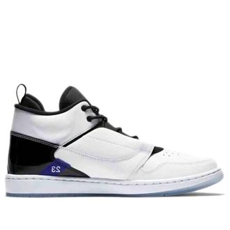 Nike Jordan Mens Fadeaway Mid-Top Basketball Shoes In White Concord