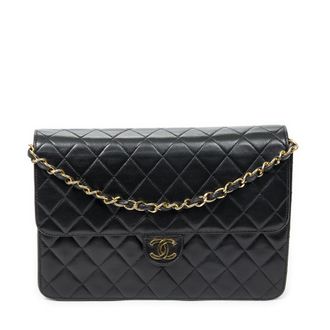 Chanel Vintage Push Lock Straight Flap Schoudertas