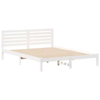 Berkfield Home with Headboard White 160 x 210 cm Solid pine wood