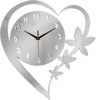 OEM Reloj De Pared - 28 X 30 Cm - Silencioso - Acabado Plateado - Para Cocina Y Sal&oacute;n - 1 Unidad