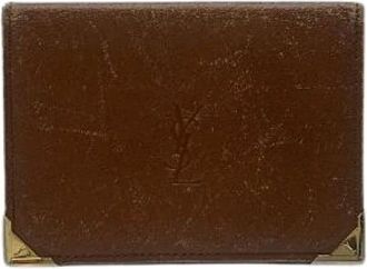 Saint Laurent Pre-owned Wallets, female, Brown, Size: ONE SIZE Pre-owned Leather Wallet