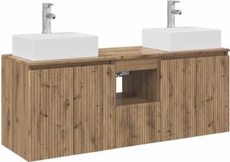 vidaXL Juego De Muebles De Ba&ntilde;o 3 Uds. Roble Artisan Vidaxl