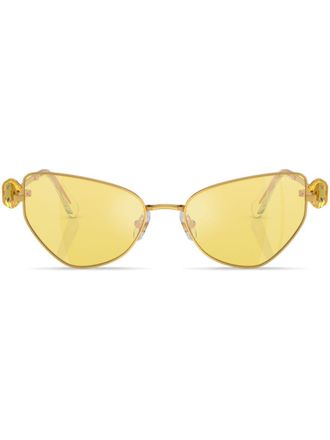Swarovski Occhiali da sole cat-eye con decorazione - Oro