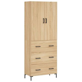 Berkfield Home Highboard Sonoma Oak 69.5x34x180 cm Engineered Wood in Brown