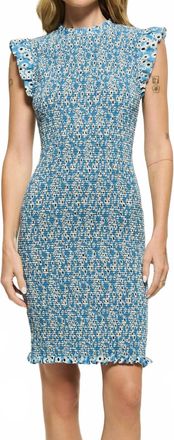 Nation Ltd Marlene Smocked Dress In Blue Hazy Daisy