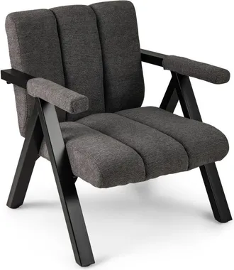 Costway Oversized Accent Chair Comfy Reading Chair with Metal Frame-Gray