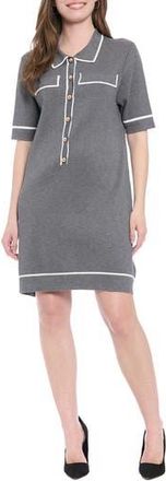 London Times Tipped Shift Dress in Charcoal Grey/Ivory at Nordstrom Rack, Size X-Large