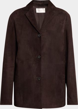 The Row Fabian Suede Single-Breasted Jacket