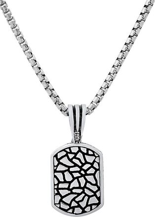 HMY Jewelry Mens Sterling Silver Pendant Necklace in Silver/Black at Nordstrom Rack
