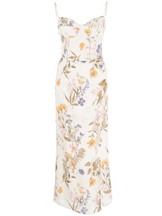 Reformation Jurk met bloemenprint - Wit