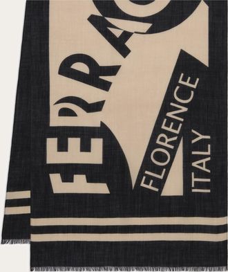 Ferragamo Men Maxi-logo stole Grey