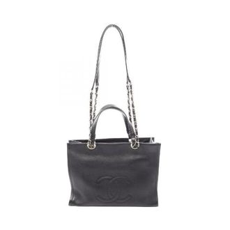 Chanel Pre-owned Coco Mark Leren Schoudertas - Dames - Pre-owned - Zwart - Maat: ONE Size Leer