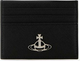 Vivienne Westwood Logo Kaarthouder - Dames - Portefeuilles - Zwart - ONE Size - Leer - Accessoires
