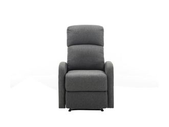 VENTE-UNIQUE.COM Sill&oacute;n relax poli&eacute;ster gris antracita