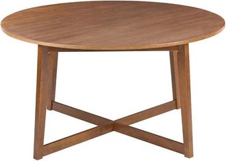 Beliani Mesa De Comedor Redonda Mdf Con Chapa De Madera Comedor Sala De Estar Roble Oscuro Waipori