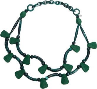 Max Mara Wkafalange Necklace - Dames - Kettingen - Groen - ONE Size - Polyester - Accessoires