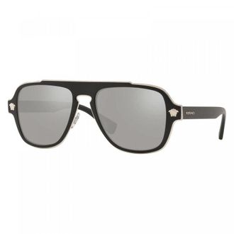 Versace Sunglasses Aviator Full Rim, Havana Frame And Dark Grey Mirrored Gold Lens Ve219912524T