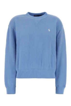 Polo Ralph Lauren Light Blue Cotton Blend Sweatshirt