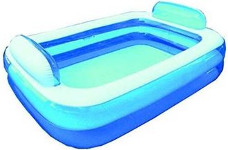 Trade Shop Trade Shop - Piscina Rettangolare Gonfiabile Con Poggiatesta 266 X 175 X 50 Cm 2 Camere Aria
